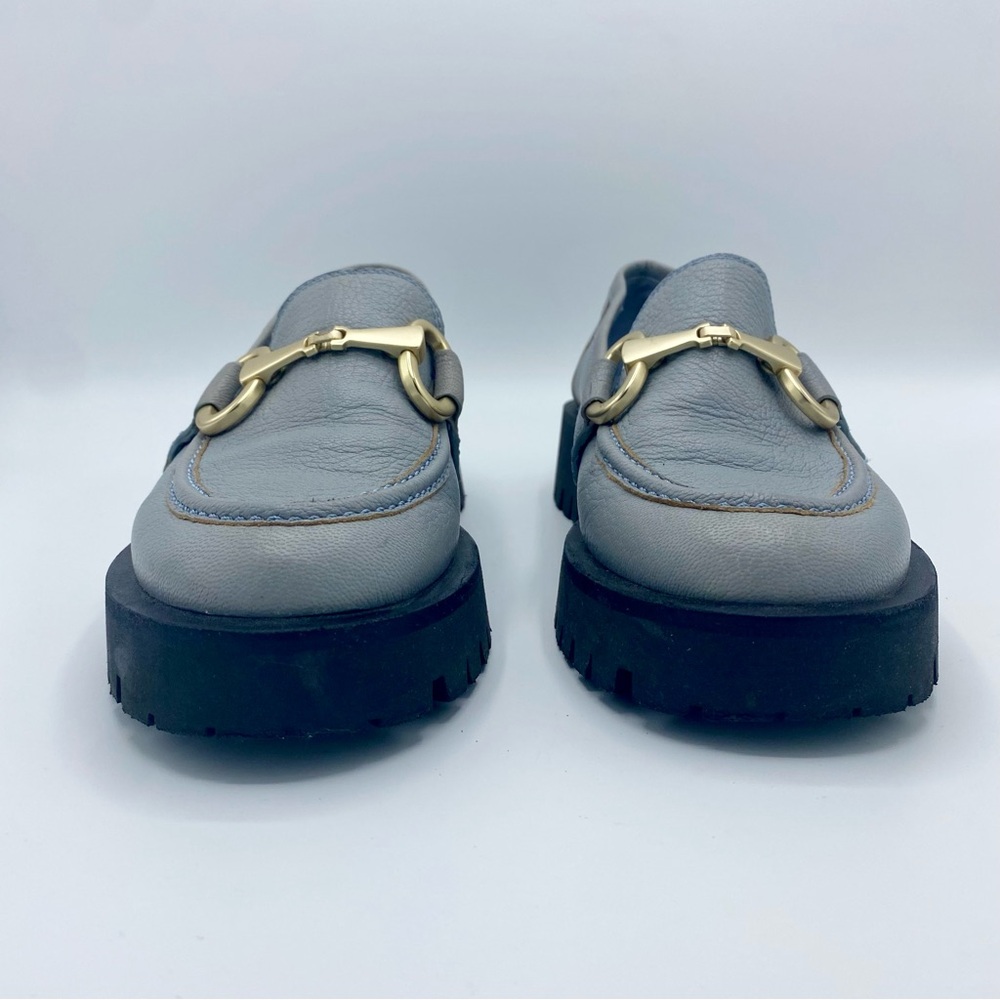 Anthropologie Bruno Premi Blue Hardware Platform Loafers Size 38 / US 7.5 - Picture 6 of 15